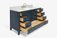 Ariel cambridge 60-61 in. single rectangle sink vanity with (0.75, 1.5, 2) in countertop