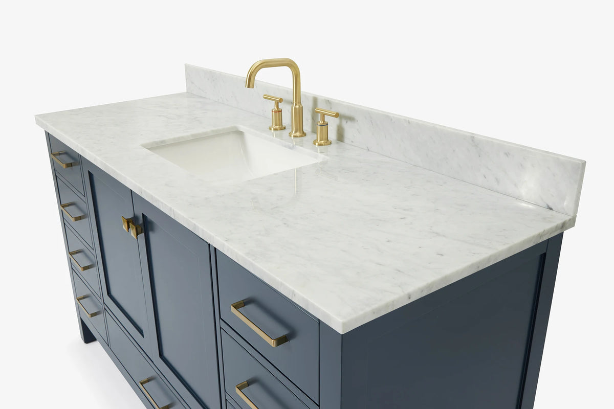 Ariel cambridge 60-61 in. single rectangle sink vanity with (0.75, 1.5, 2) in countertop
