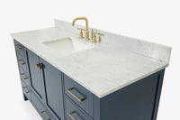 Ariel cambridge 60-61 in. single rectangle sink vanity with (0.75, 1.5, 2) in countertop