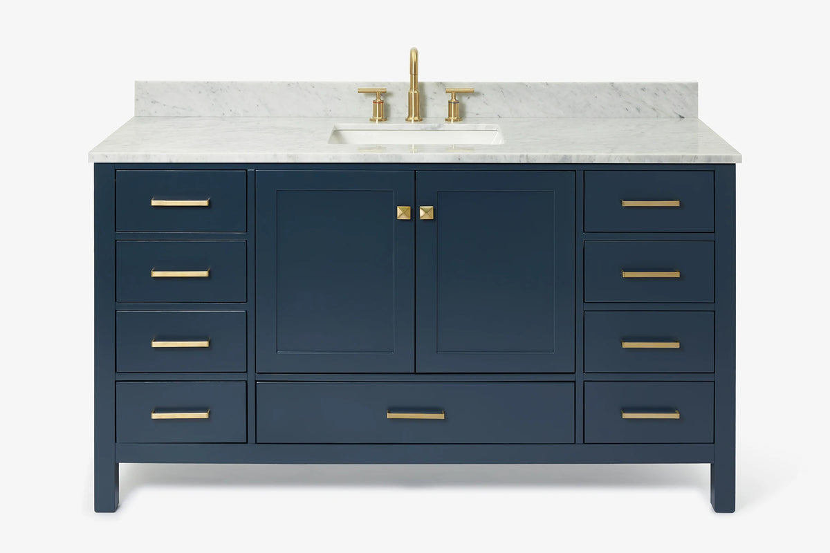 Ariel cambridge 60-61 in. single rectangle sink vanity with (0.75, 1.5, 2) in countertop