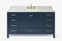 Ariel cambridge 60-61 in. single rectangle sink vanity with (0.75, 1.5, 2) in countertop