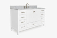 Ariel cambridge 60-61 in. single rectangle sink vanity with (0.75, 1.5, 2) in countertop