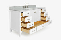 Ariel cambridge 60-61 in. single rectangle sink vanity with (0.75, 1.5, 2) in countertop