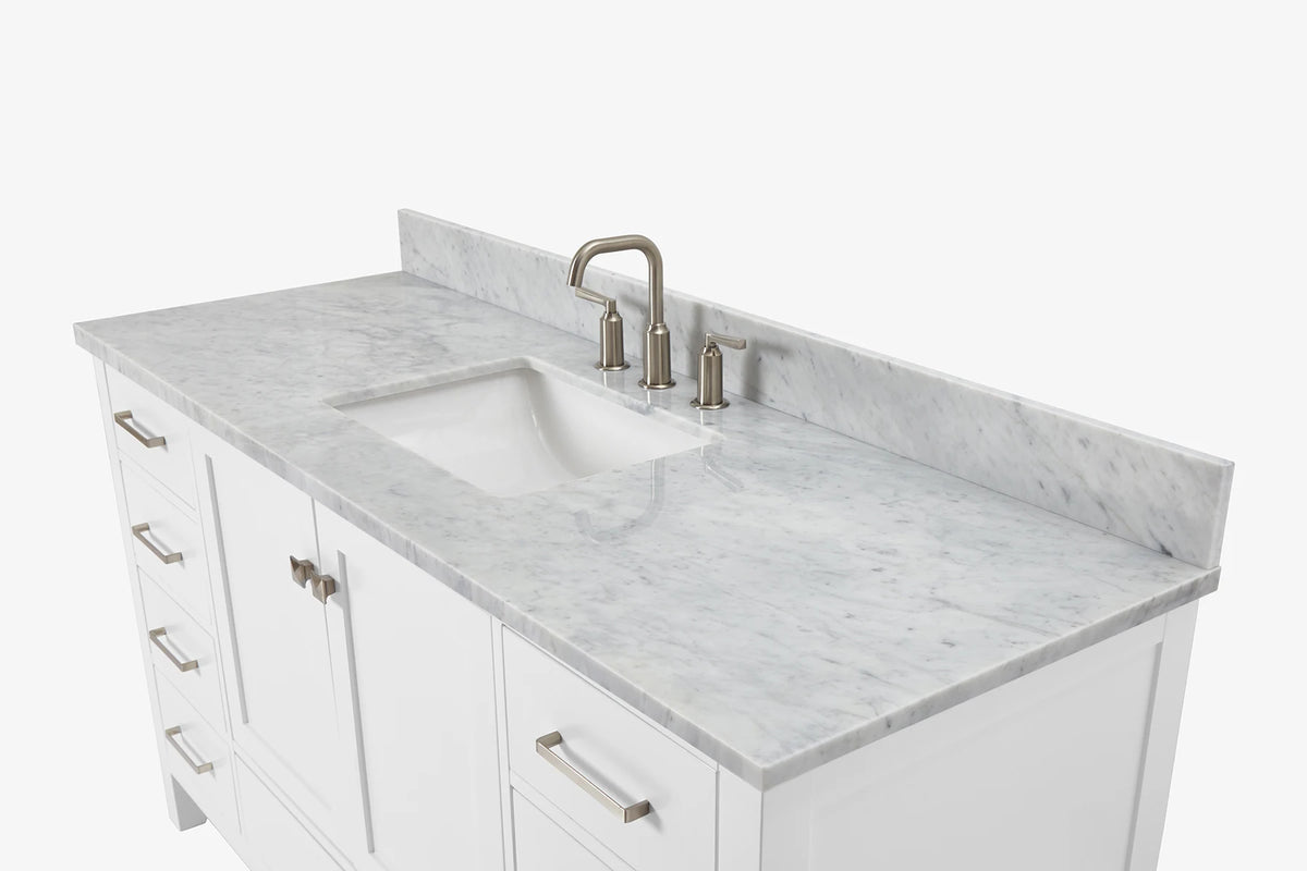 Ariel cambridge 60-61 in. single rectangle sink vanity with (0.75, 1.5, 2) in countertop