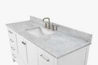Ariel cambridge 60-61 in. single rectangle sink vanity with (0.75, 1.5, 2) in countertop