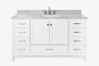 Ariel cambridge 60-61 in. single rectangle sink vanity with (0.75, 1.5, 2) in countertop