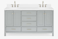 Ariel cambridge (66"&67") in double oval sink bathroom vanity with marble countertop (0.75" & 1.5").