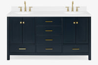 Ariel cambridge (66"&67") in double oval sink bathroom vanity with marble countertop (0.75" & 1.5").