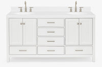 Ariel cambridge (66"&67") in double oval sink bathroom vanity with marble countertop (0.75" & 1.5").