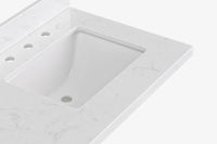 Ariel cambridge 66 inch double rectangle sink bathroom vanity with carrara white quartz countertop 1.5 edge in grey