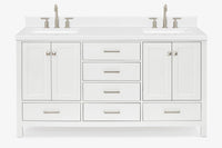 Ariel cambridge 66-67 inch double rectangle sink vanity with  marble countertop with (0.75,1.5)in edge