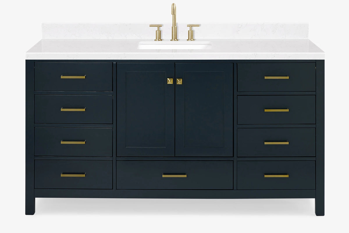 Ariel cambridge 66-67 inch single rectangle sink vanity with countertop with (0.75,1.5)in edge
