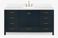 Ariel cambridge 66-67 inch single rectangle sink vanity with countertop with (0.75,1.5)in edge
