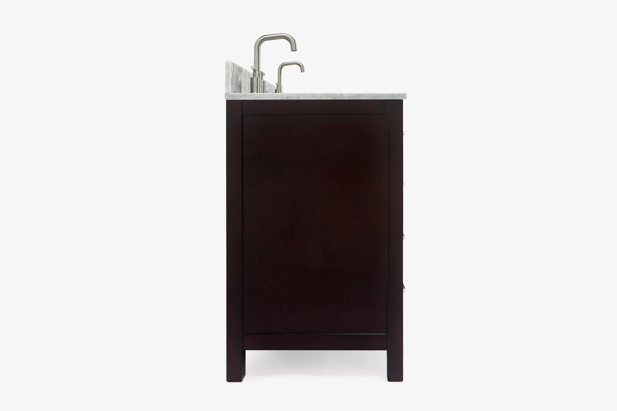 Ariel cambridge (66"&67") in double oval sink bathroom vanity with marble countertop (0.75" & 1.5").