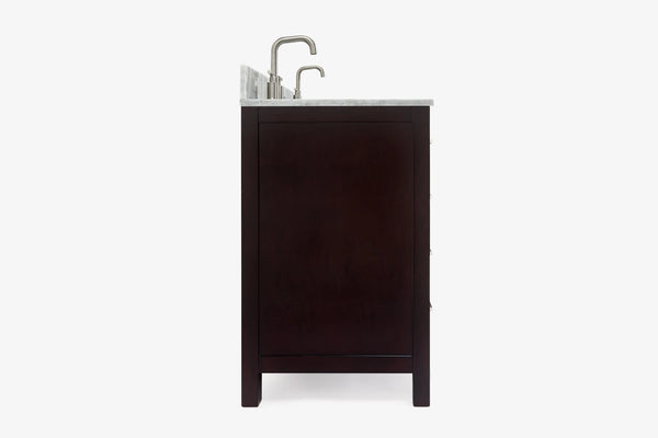 Ariel cambridge (66"&67") in double oval sink bathroom vanity with marble countertop (0.75" & 1.5").