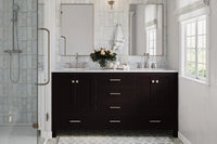 Ariel cambridge (66"&67") in double oval sink bathroom vanity with marble countertop (0.75" & 1.5").