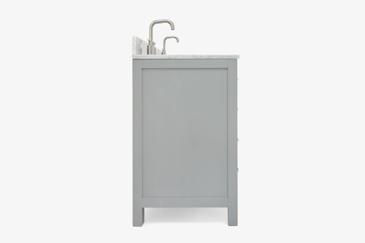 Ariel cambridge (66"&67") in double oval sink bathroom vanity with marble countertop (0.75" & 1.5").