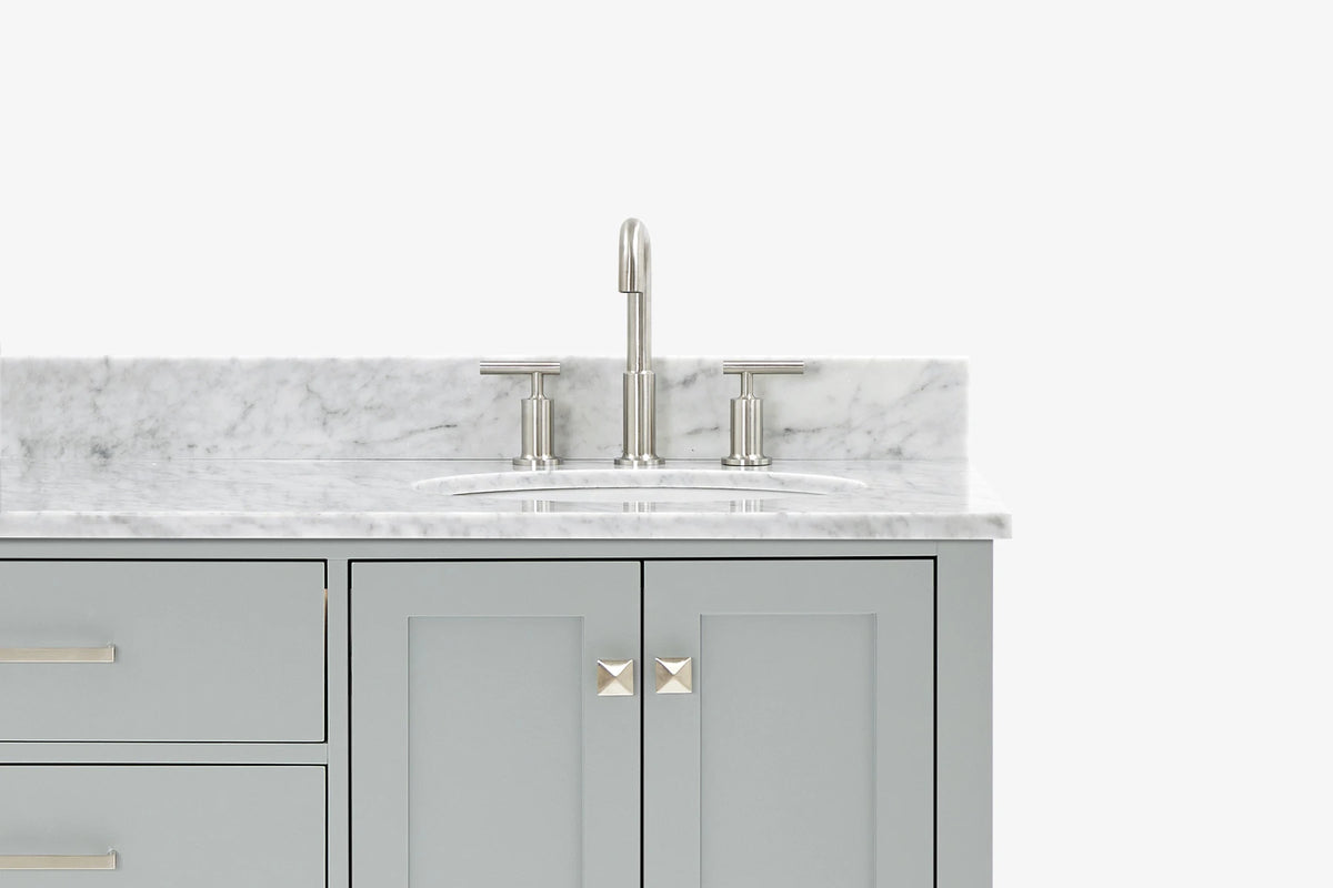 Ariel cambridge (66"&67") in double oval sink bathroom vanity with marble countertop (0.75" & 1.5").