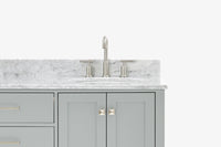 Ariel cambridge (66"&67") in double oval sink bathroom vanity with marble countertop (0.75" & 1.5").