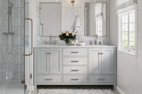 Ariel cambridge (66"&67") in double oval sink bathroom vanity with marble countertop (0.75" & 1.5").