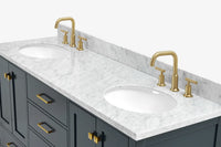 Ariel cambridge (66"&67") in double oval sink bathroom vanity with marble countertop (0.75" & 1.5").
