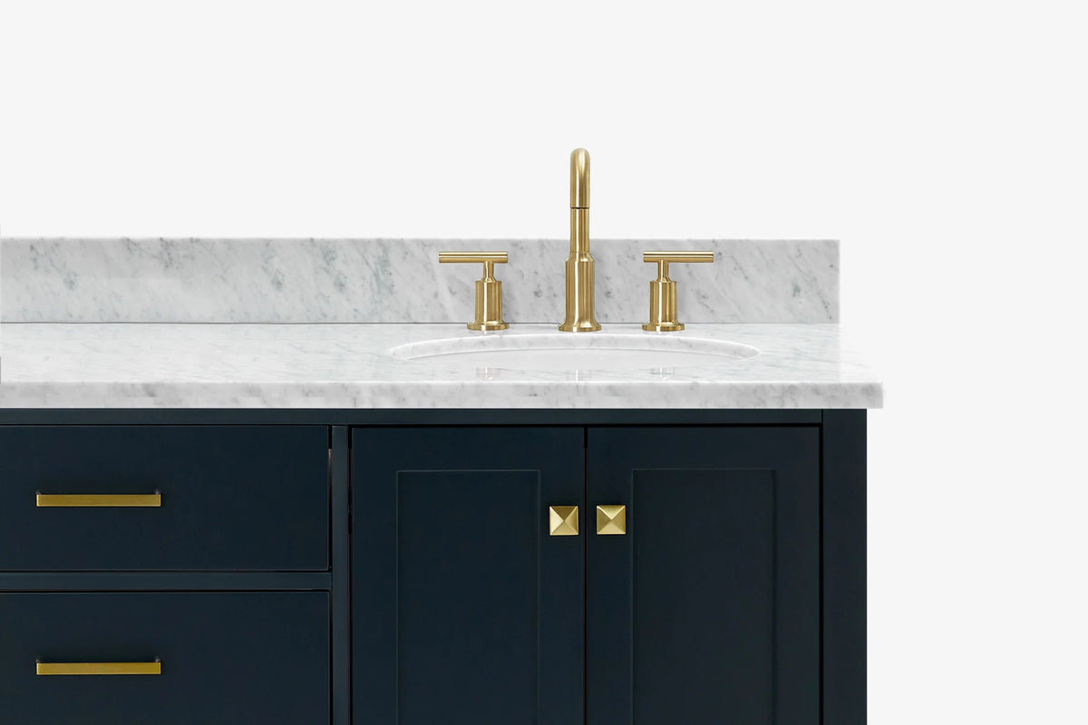 Ariel cambridge (66"&67") in double oval sink bathroom vanity with marble countertop (0.75" & 1.5").