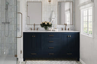 Ariel cambridge (66"&67") in double oval sink bathroom vanity with marble countertop (0.75" & 1.5").