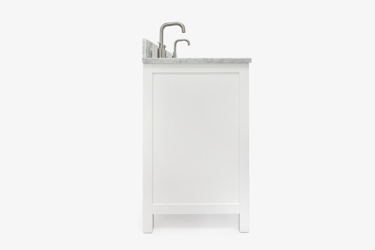 Ariel cambridge (66"&67") in double oval sink bathroom vanity with marble countertop (0.75" & 1.5").