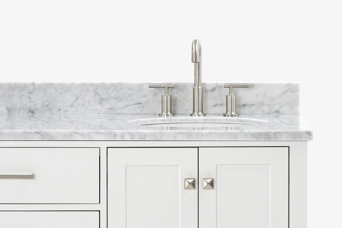Ariel cambridge (66"&67") in double oval sink bathroom vanity with marble countertop (0.75" & 1.5").