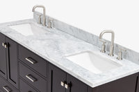 Ariel cambridge 66-67 inch double rectangle sink vanity with  marble countertop with (0.75,1.5)in edge