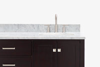 Ariel cambridge 66-67 inch double rectangle sink vanity with  marble countertop with (0.75,1.5)in edge