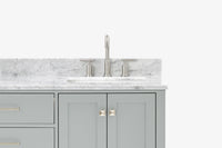 Ariel cambridge 66-67 inch double rectangle sink vanity with  marble countertop with (0.75,1.5)in edge