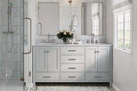 Ariel cambridge 66-67 inch double rectangle sink vanity with  marble countertop with (0.75,1.5)in edge