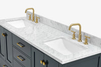Ariel cambridge 66-67 inch double rectangle sink vanity with  marble countertop with (0.75,1.5)in edge
