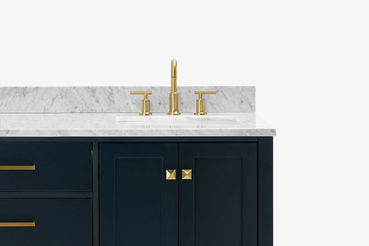 Ariel cambridge 66-67 inch double rectangle sink vanity with  marble countertop with (0.75,1.5)in edge