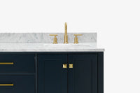Ariel cambridge 66-67 inch double rectangle sink vanity with  marble countertop with (0.75,1.5)in edge