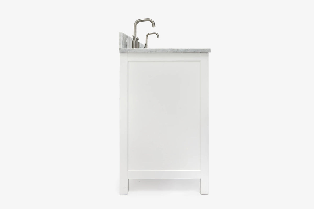 Ariel cambridge 66-67 inch double rectangle sink vanity with  marble countertop with (0.75,1.5)in edge