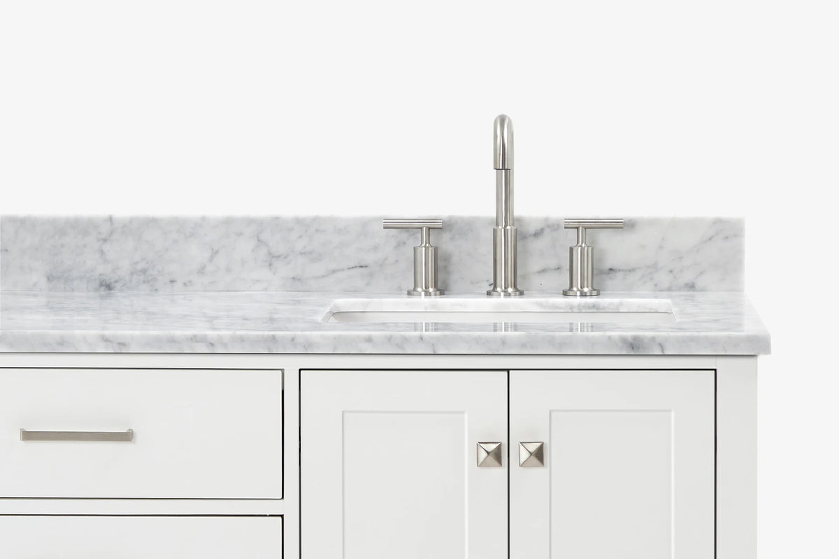 Ariel cambridge 66-67 inch double rectangle sink vanity with  marble countertop with (0.75,1.5)in edge