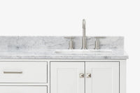 Ariel cambridge 66-67 inch double rectangle sink vanity with  marble countertop with (0.75,1.5)in edge
