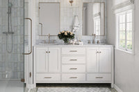Ariel cambridge 66-67 inch double rectangle sink vanity with  marble countertop with (0.75,1.5)in edge