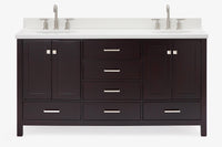 Ariel cambridge (66"&67") in double oval sink bathroom vanity with marble countertop (0.75" & 1.5").