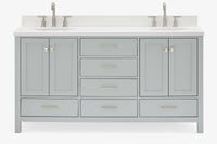 Ariel cambridge (66"&67") in double oval sink bathroom vanity with marble countertop (0.75" & 1.5").