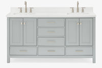 Ariel cambridge 66-67 inch double rectangle sink vanity with  marble countertop with (0.75,1.5)in edge