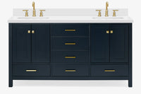Ariel cambridge 66-67 inch double rectangle sink vanity with  marble countertop with (0.75,1.5)in edge