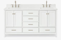 Ariel cambridge 66-67 inch double rectangle sink vanity with  marble countertop with (0.75,1.5)in edge