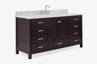 Ariel Cambridge (66" & 67") in single oval sink vanity with marble countertop (0.75" & 1.5").