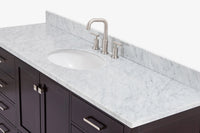 Ariel Cambridge (66" & 67") in single oval sink vanity with marble countertop (0.75" & 1.5").