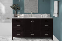 Ariel Cambridge (66" & 67") in single oval sink vanity with marble countertop (0.75" & 1.5").