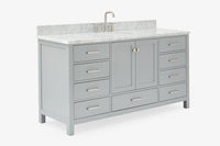 Ariel Cambridge (66" & 67") in single oval sink vanity with marble countertop (0.75" & 1.5").