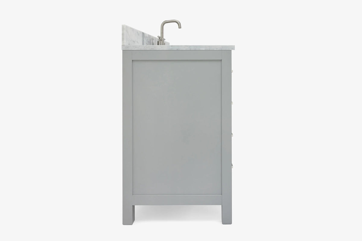 Ariel Cambridge (66" & 67") in single oval sink vanity with marble countertop (0.75" & 1.5").